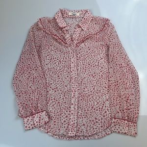 Daphnea Paris Sheer Star Button Down Shirt S131-55